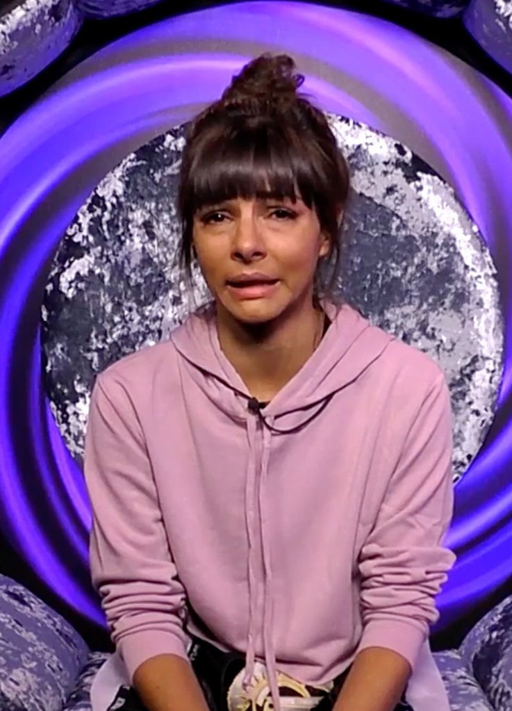 Roxanne Pallett cries in the diary room on Celebrity Big Brother
