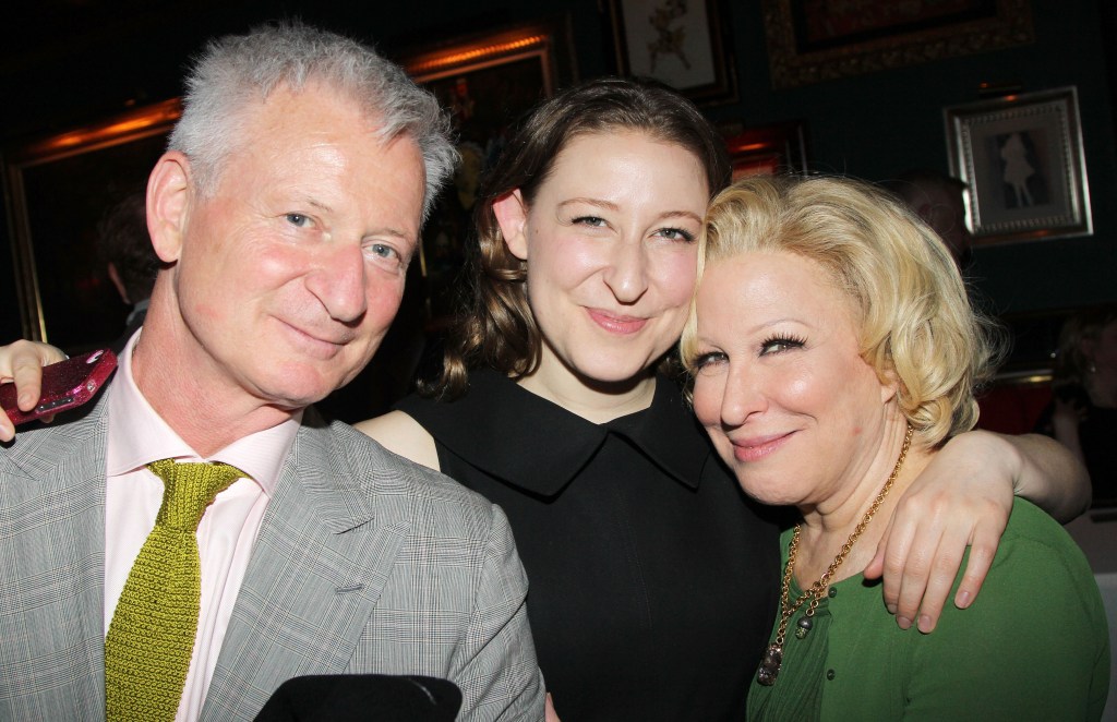 Matthew von Haselberg and Bette Midler with their daughter Sophie Von Haselberg smiling with her arms around them