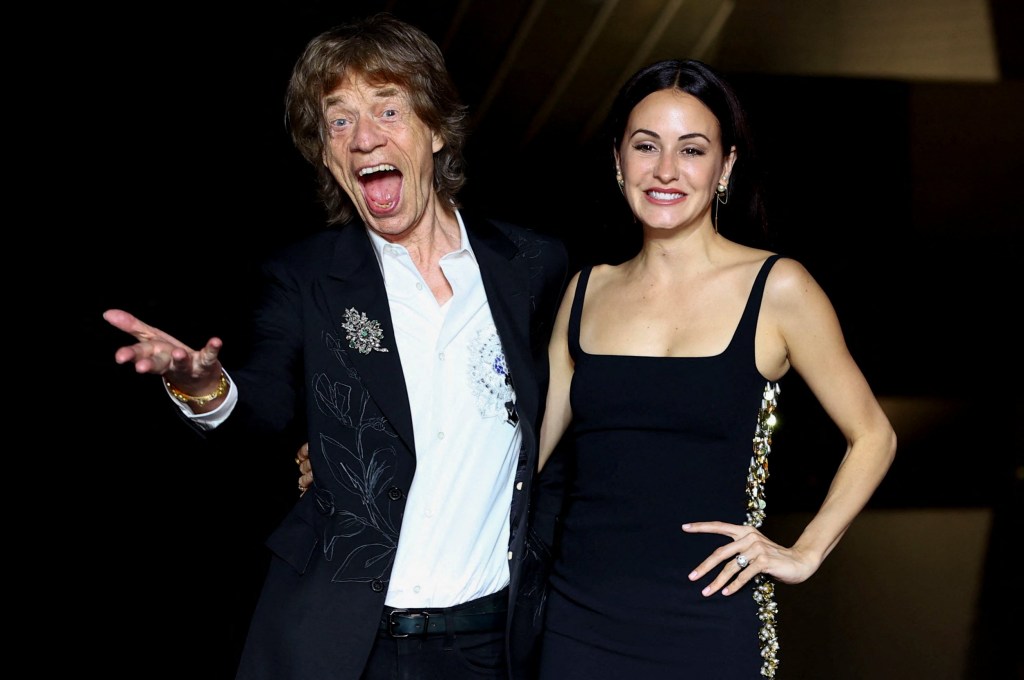 Sir Mick Jagger and Melanie Hamrick at the Prelude To The Olympics at Fondation Louis Vuitton in Paris