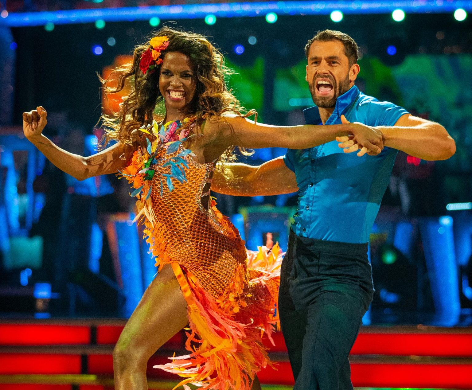 Kelvin Fletcher and Oti Mabuse dancing on Strictly Come Dancing 