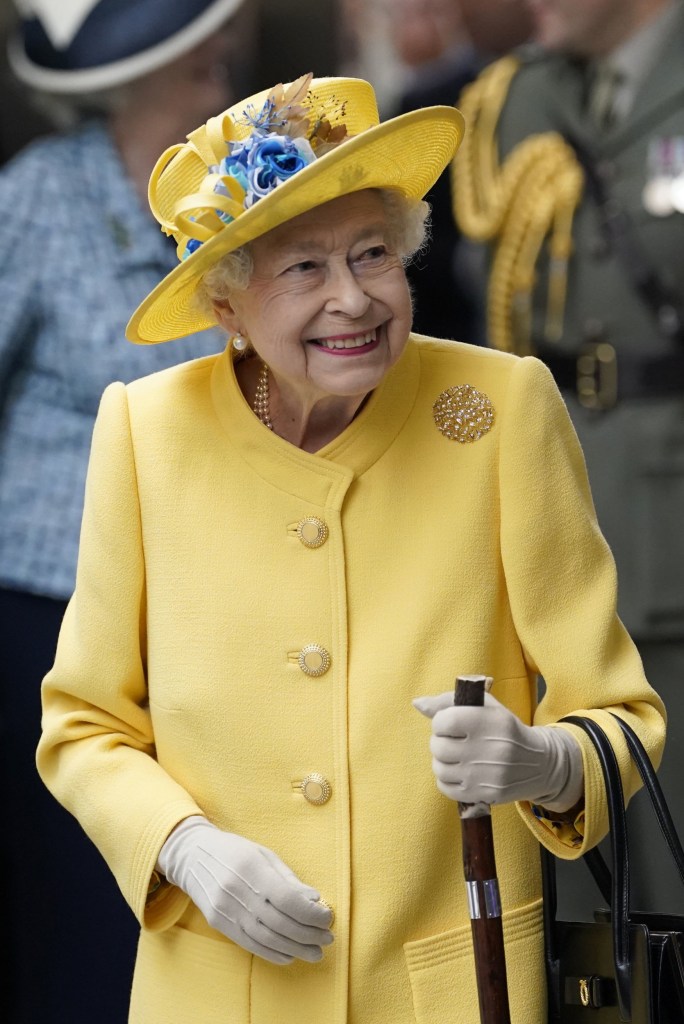 Queen Elizabeth II at Paddington station in London to mark the completion of London's Crossrail project