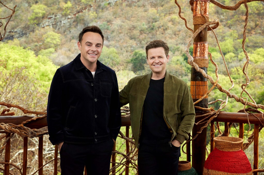 I'm A Celebrity hosts Anthony McPartlin and Declan Donnelly posing in the jungle