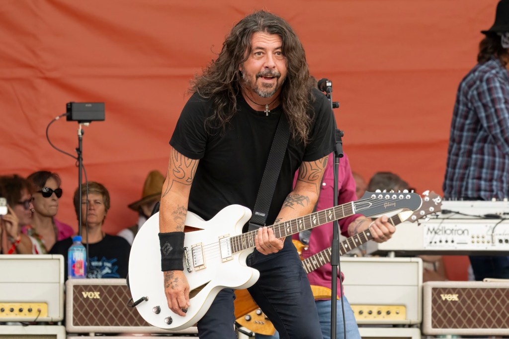  Dave Grohl performs with Foo Fighters on Day 6 of 2024 New Orleans Jazz & Heritage Festival 