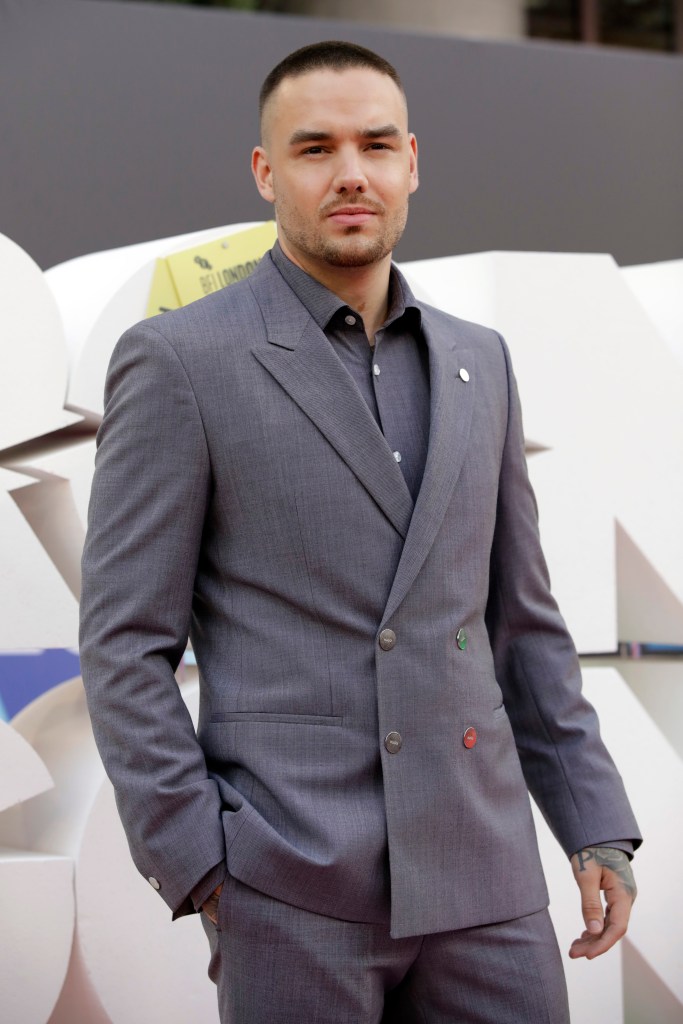 Liam Payne pictured wearing a grey suit