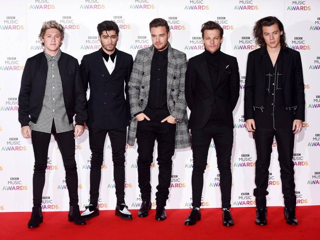 One Direction members Niall Horan, Zayn Malik, Liam Payne, Louis Tomlinson and Harry Styles at BBC Music Awards