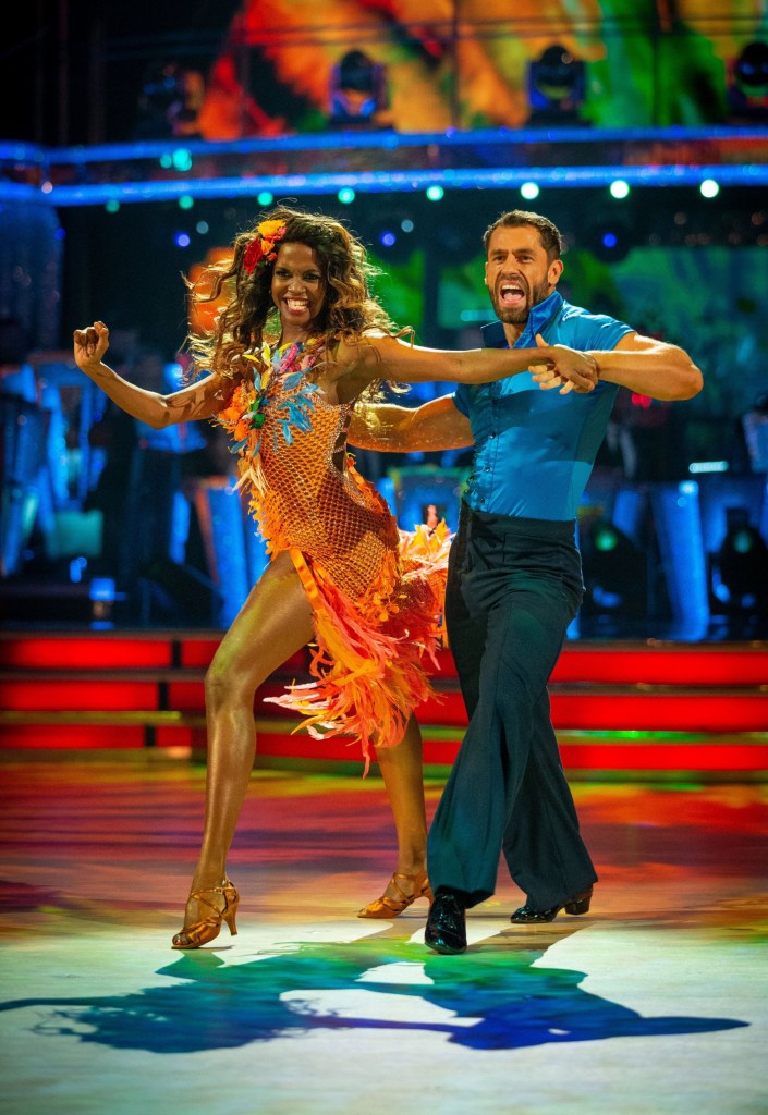 A picture of Oti Mabuse and Kelvin Fletcher during Strictly Come Dancing. 