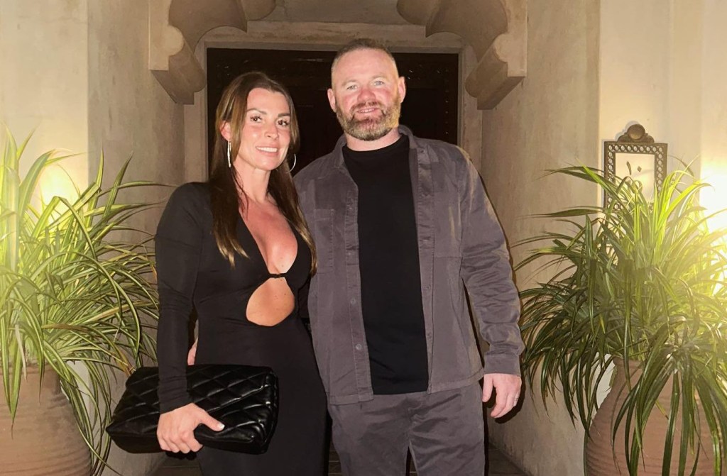 Coleen and Wayne Rooney looking glam outside a hotel in Dubai