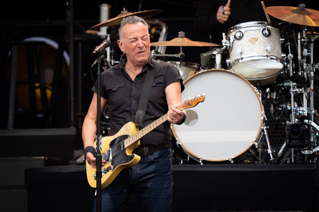 Bruce Springsteen performs on stage