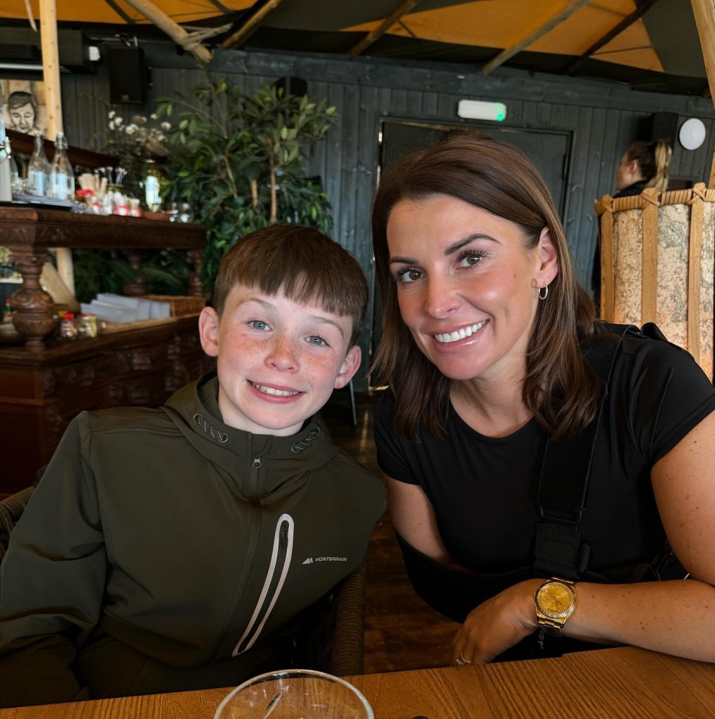 Coleen Rooney wishing son Klay a Happy Birthday at a restaurant