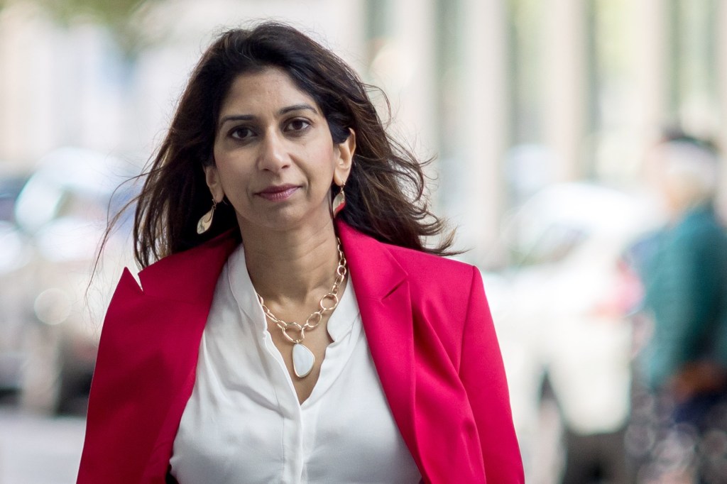 Former Home Secretary Suella Braverman arriving at BBC Broadcasting House 