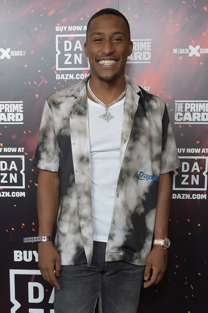 YouTuber and rapper Yung Filly attends the black carpet arrivals at the Misfits & DAZN X Series crossover boxing event at the AO Arena in Manchester