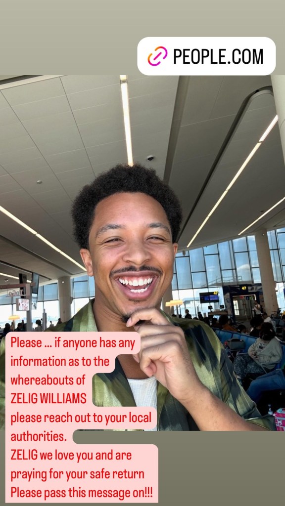 Hugh Jackman's Instagram Story appealing for information following Zelig Williams' disappearance, featuring a picture of Zelig smiling