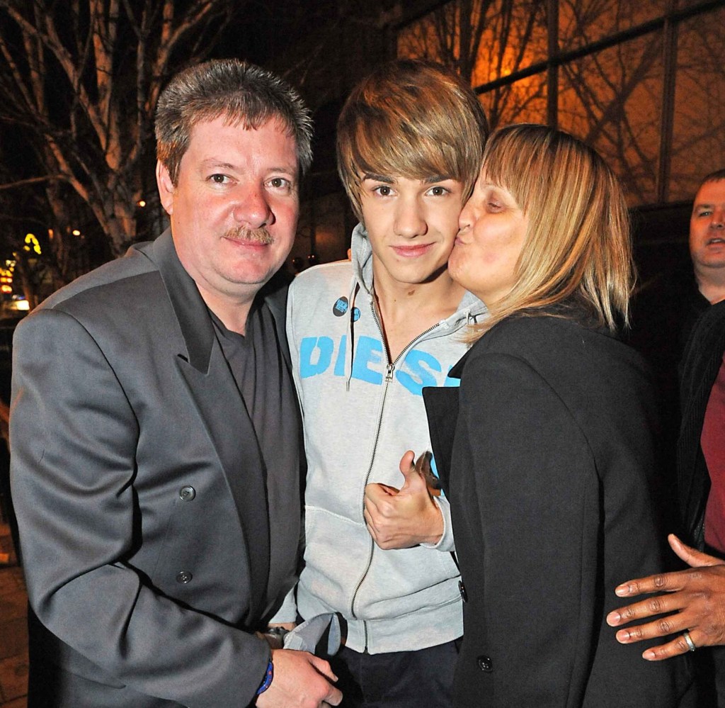 Liam Payne with father Geoff and mother Karen in 2010