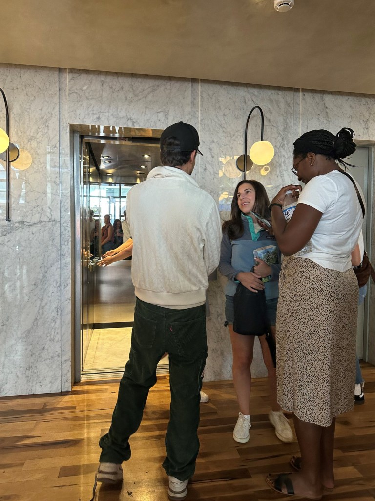 Liam Payne pictured talking to 2 women in the Buenos Aires, Argentina CasaSur Palermo Hotel